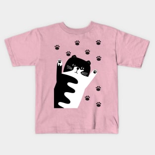 black and white cat Kids T-Shirt